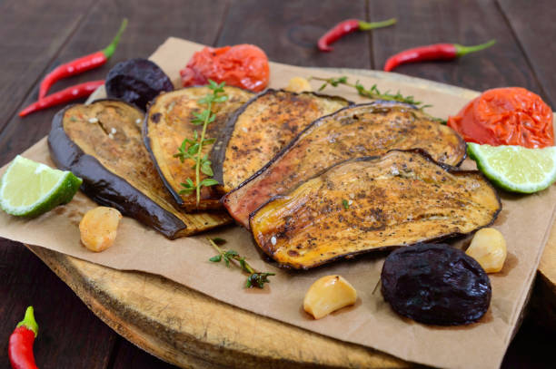 istock Baked eggplant with herbs and spices. Vegetarian cuisine. 847026642