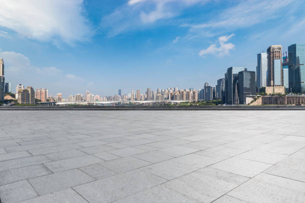 istock Panoramic skyline and buildings with empty concrete square floor，chongqing city，china 847030038