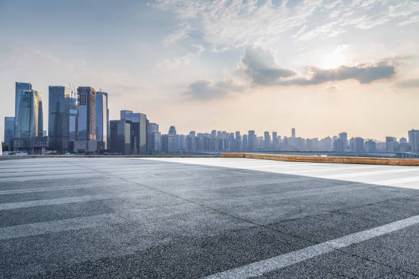 istock Panoramic skyline and buildings with empty road，chongqing city，china 847032392