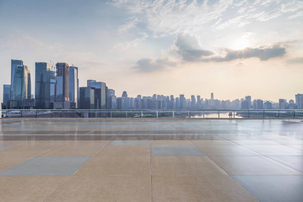 istock Panoramic skyline and buildings with empty concrete square floor，chongqing city，china 847032484