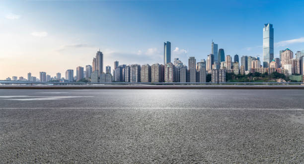 istock Panoramic skyline and buildings with empty road，chongqing city，china 847032532