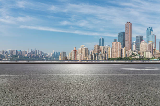 istock Panoramic skyline and buildings with empty road，chongqing city，china 847032764