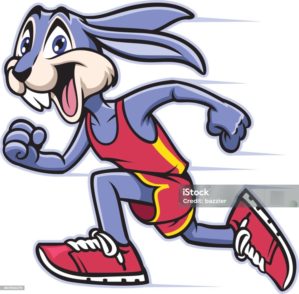 Rabbit Mascot Running Stock Illustration - Download Image Now - Rabbit -  Animal, Running, Cartoon - iStock