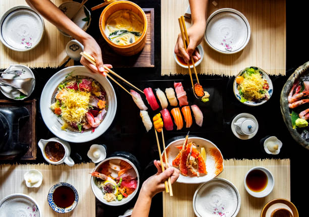 Japanese dining healthy food stock photo