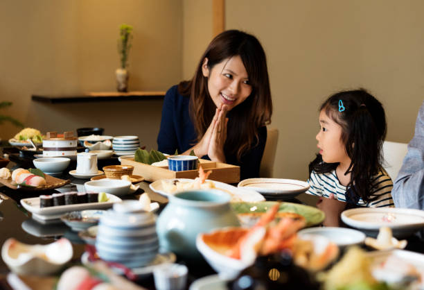 istock Japanese family dining together with happiness 847043930