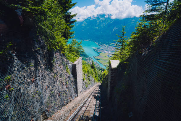 istock Tram tracks leading to Harder Kulm view point 847050570