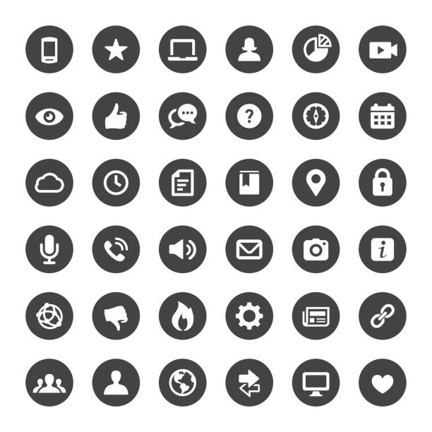Social Media and Internet Vector Icons Social Media, Internet, Communication, The Media, social media icons stock illustrations