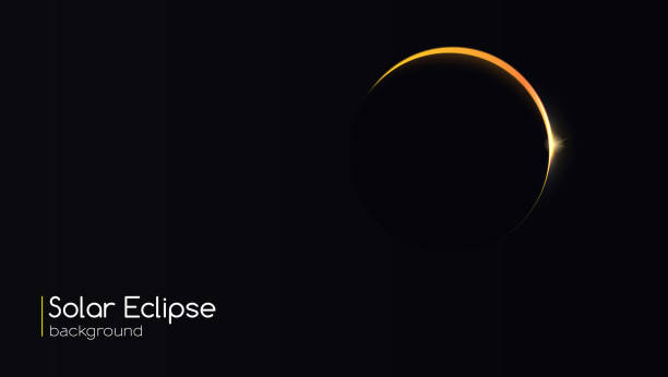 ilustrações, clipart, desenhos animados e ícones de eclipse solar, fenômeno astronômico - eclipse total do sol. fenômeno natural, quando a lua passa entre o planeta. o planeta cobrindo o sol no eclipse. modelo para a sua capa, cartaz e cartões - mixed age flash