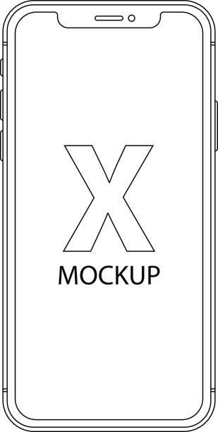 ikona konturu smartfona w stylu telefonu na białym tle. ilustracja wektorowa eps10 - eps10 stock illustrations