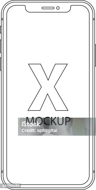 Smartphone Outline Icon In Phone Style On The White Background Stock Vector Illustration Eps10 Stock Illustration - Download Image Now