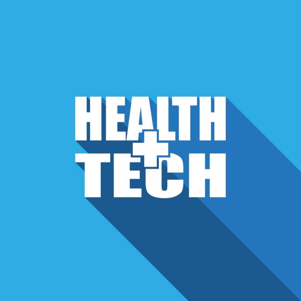 医療技術 (healthtech) - クロスと長い影テキスト - hostpital点のイラスト素材／クリップアート素材／マンガ素材／アイコン素材