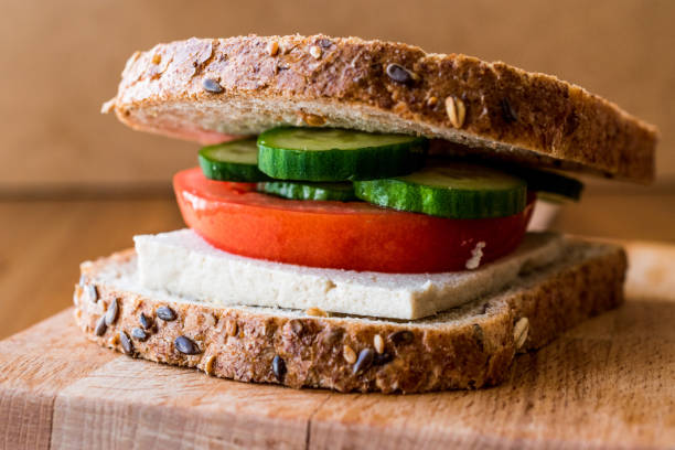 istock Vegan Sandwich with Tofu, tomatoes and cucumber. 847069468