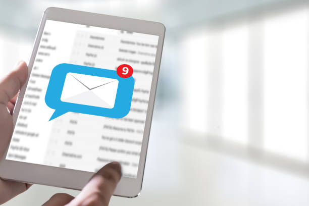 istock Mail Communication Connection message to mailing contacts phone Global Letters Concept 847069676