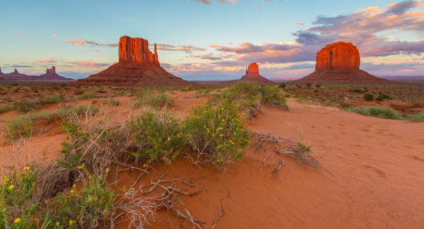 istock Beautiful scenery in Monument Valley, Arizona under warm sunset light 847070232