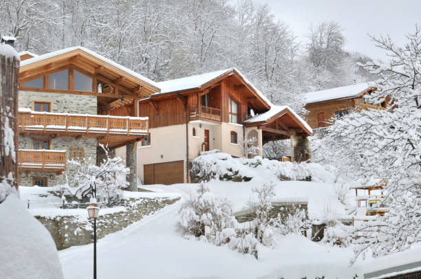 istock mountain village in the snow 847070530