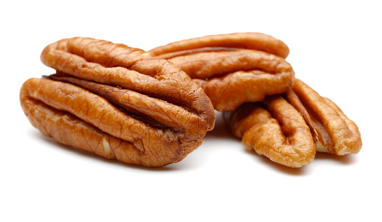 pecan nuts isolated on white background