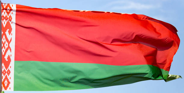 istock Flag of Belarus against the blue sky 847077130