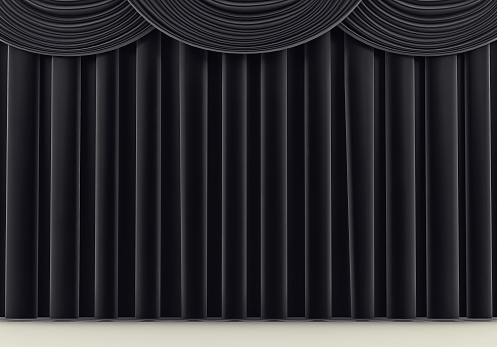 Hermoso Telón Negro 3d Render Foto de stock y más banco de imágenes de Imponente - Imponente, Llamada a escena, Teatro - iStock