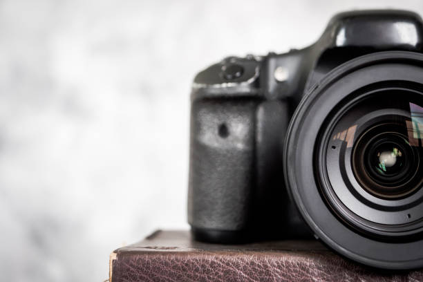 istock Close up of the slr camera with lens. 847085406