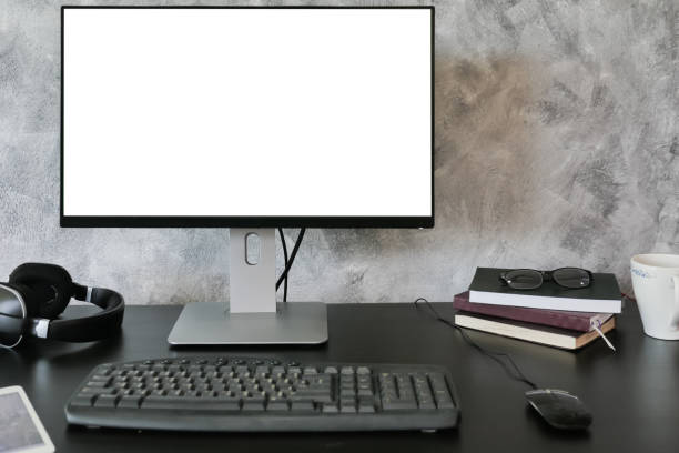 istock Computer with white screen monitor on the desk. 847085424