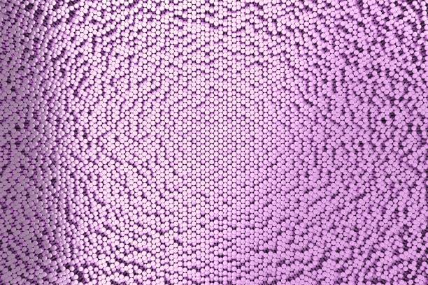 istock Pattern of violet brushed metal cylinders of different length 847087800