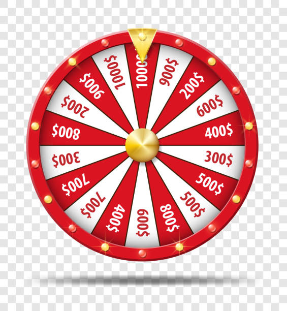 ilustrações, clipart, desenhos animados e ícones de red wheel of fortune isolado em fundo transparente. jogo de sorte do casino da loteria. ganhe a roleta do roda de fortuna. ilustração vetorial - luck