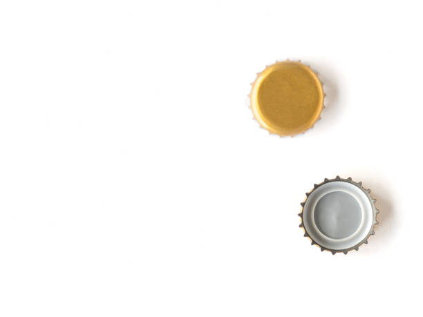 istock Bottle caps on a white background, Free space for text. 847088666