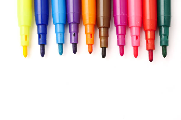 istock Magic colorful pens on a white background. Free space for text 847088914