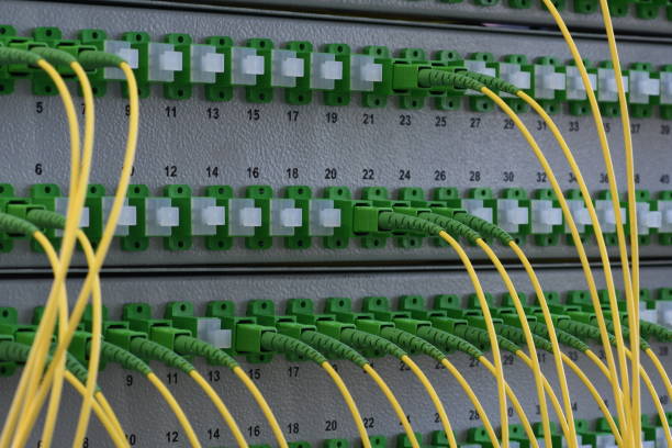 istock Optical distribution panels with fiber cables 847099970