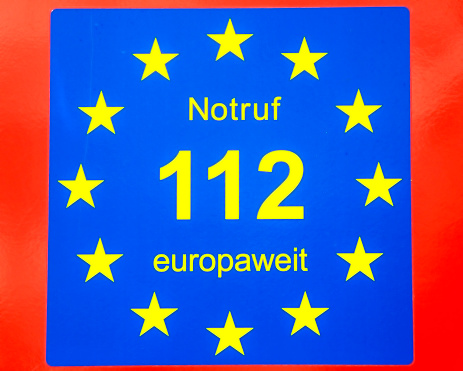 112, European emergency number of fire department and ambulance