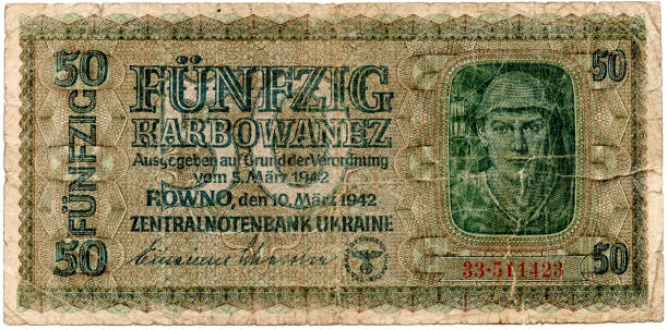 istock The old worn-out banknotes of the German 847109418