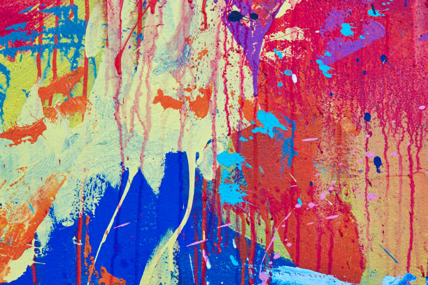 istock Multicolored vivid and textured gouache abstract background. 847109604