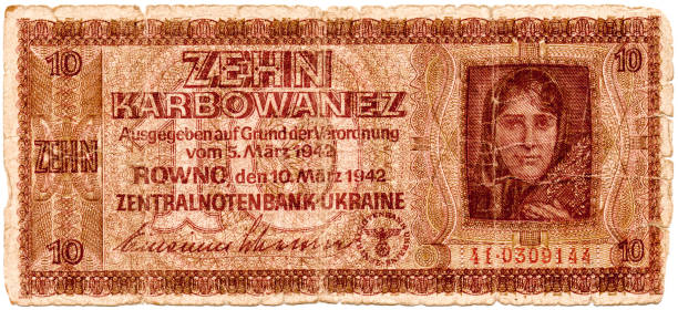 istock The old worn-out banknotes of the German 847109930