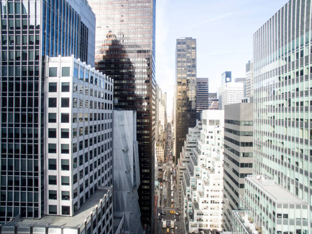 Aerial view of Park Avenue, New York City