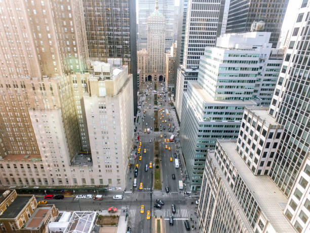 Aerial view of Park Avenue, New York City