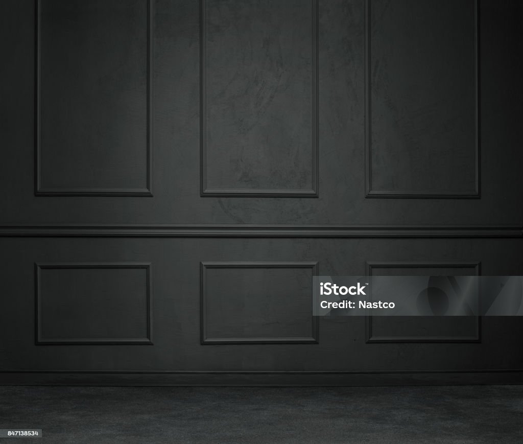 Quarto vazio escuro - Foto de stock de Muro royalty-free