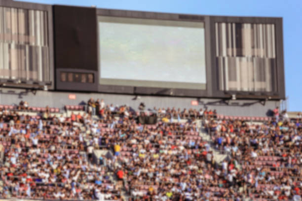 Blurred crowd of spectators on stadium at a sporting event