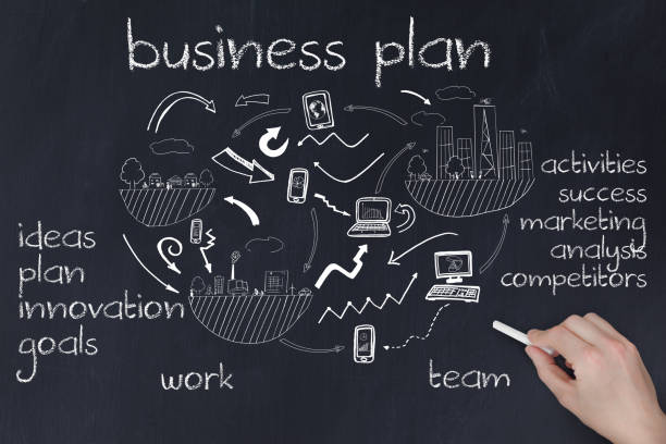 istock Hand holding a chalk and writing business terms 847152446