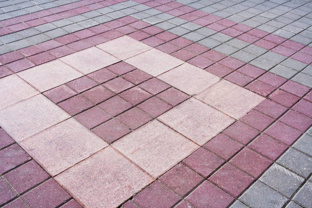 istock Pattern of tiles in different size and color on the sidewalk. 847152818