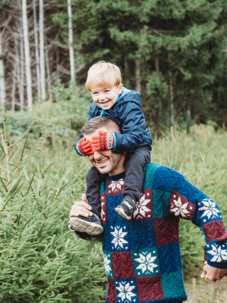 istock Father and son playing together during Christmas period 847153360