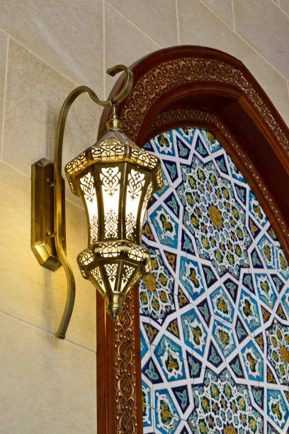 istock Luminous beautiful lampshade on the wall. 847155570