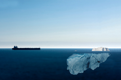 Motor Tanker Heading Towards Iceberg