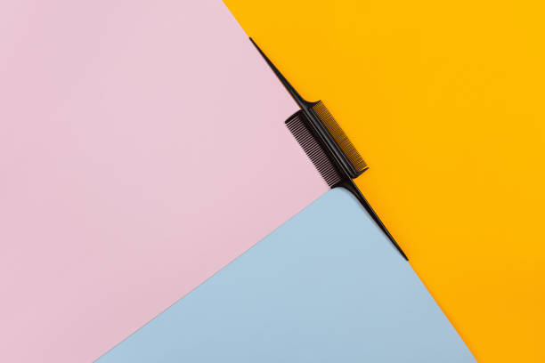 istock Hairdresser tools on a colored background with copy space 847172136