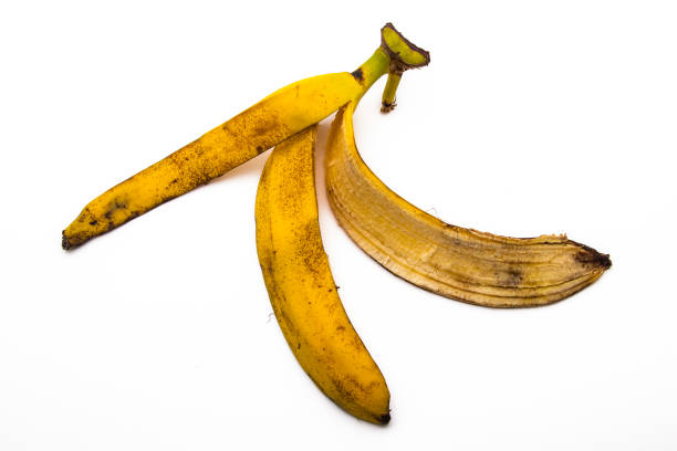 istock A banana skin on white background 847177188