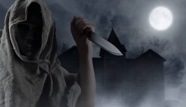 istock Hooded Man with Big Knife 847182636