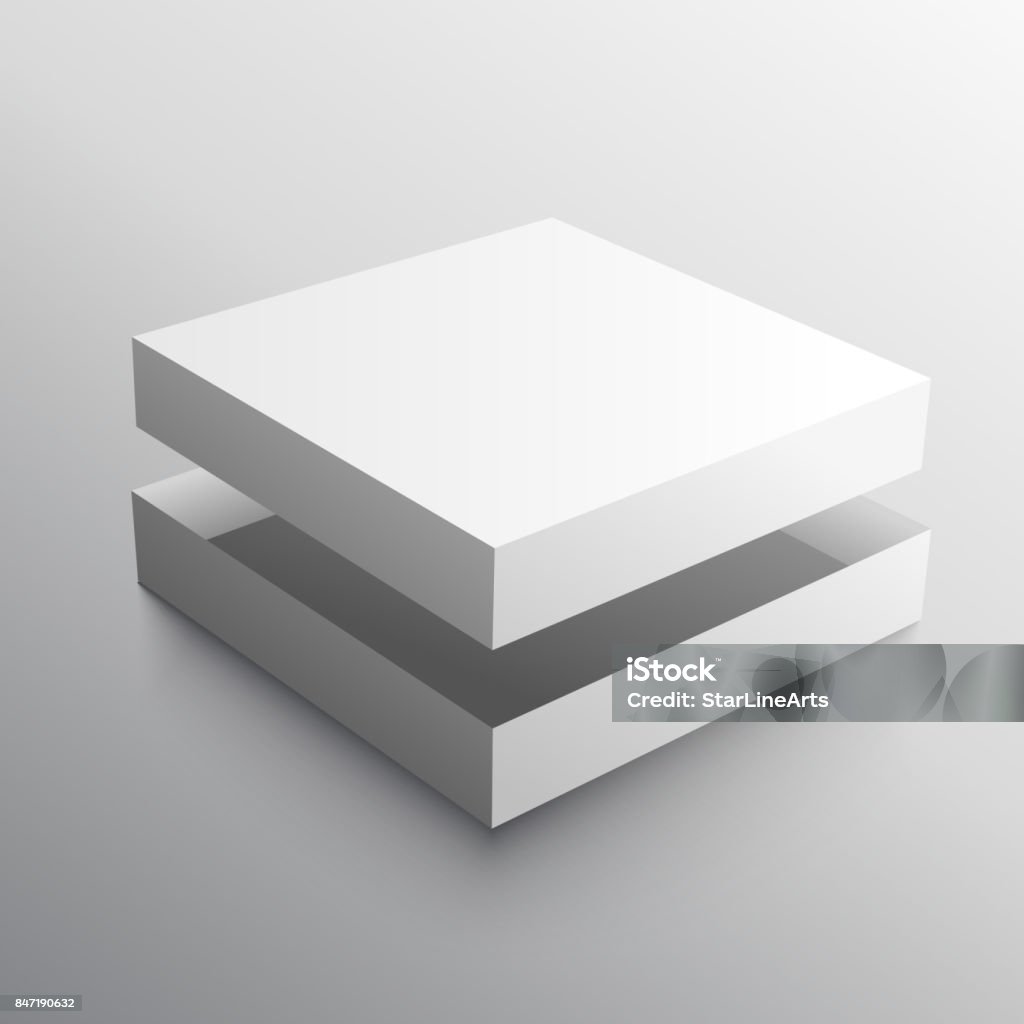 Realistic Empty Box Empty Box Realistic Design Mockup Stock Illustration - Download Image ...