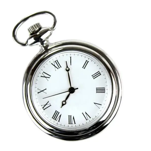 Pocket watch on white background.