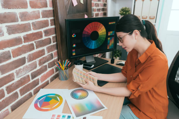 istock pretty elegant women designer holding palette tool 847206586