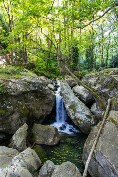 istock Small waterfall on the way between Ioannis to Volos, Greece 847221858