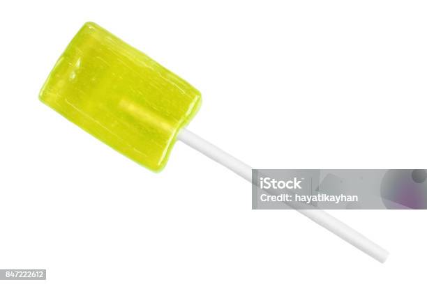 Yellow Lollipop Stock Photo - Download Image Now - Bright, Candy, Cherry